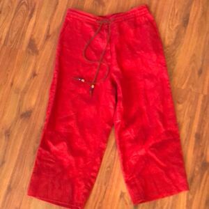 ￼Lauren Ralph Lauren petites Red lemon, Capri pants vintage size 4P ￼